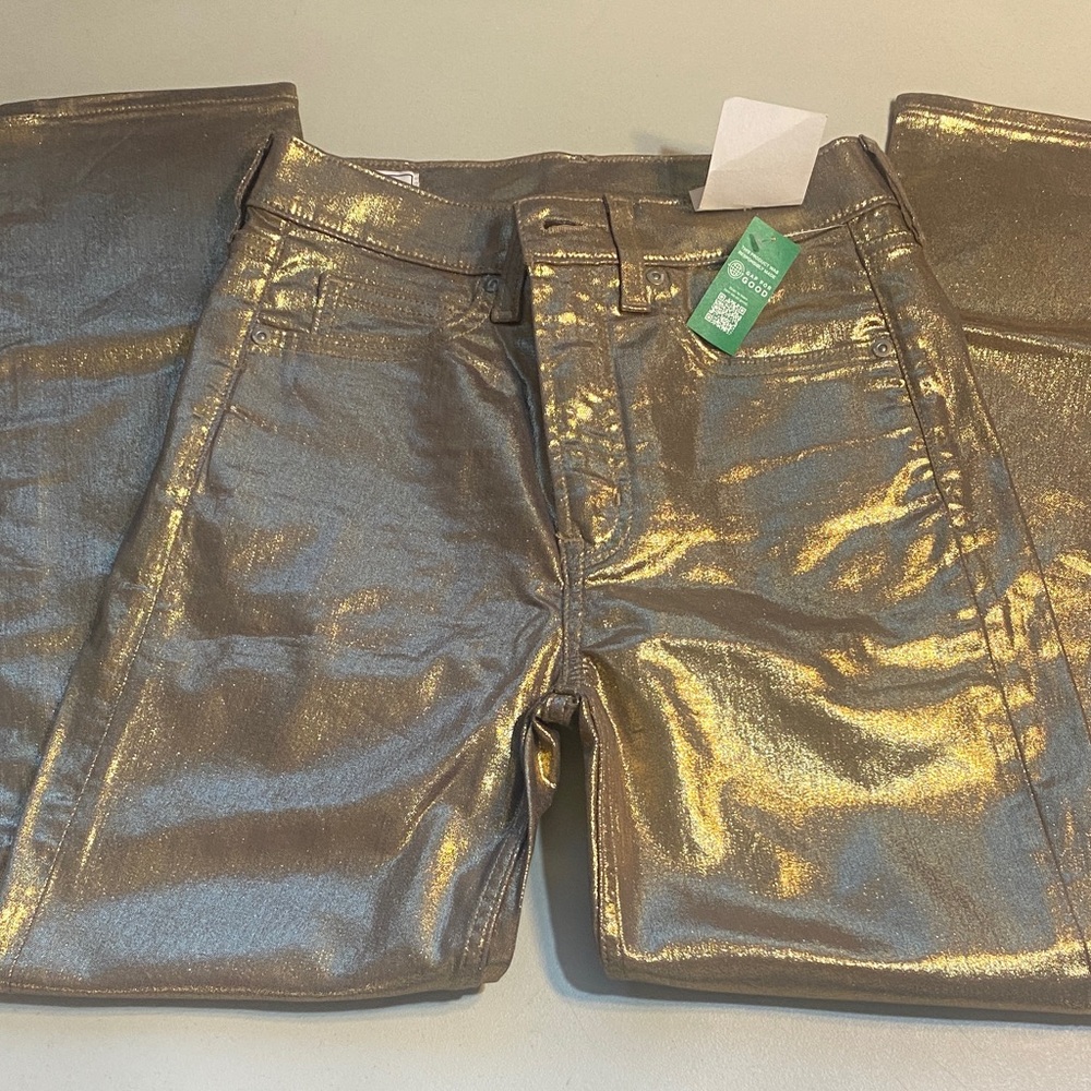 GAP Metallic Gold Cropped Ankle Pants